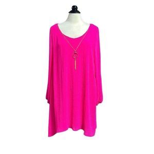 Chloe+Rene Women’s Fuchsia Pink Open Sleeve Dress Size Large NEW